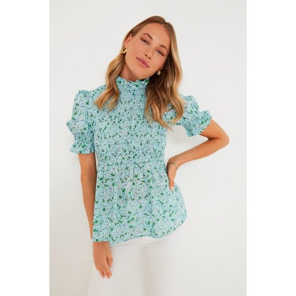 Tuckernuck Tops - NWOT Tuckernuck Daylight Blooms Short Sleeve Rowan Smocked Blouse